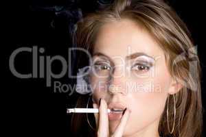 portrait of the beautiful young woman with a cigarette 2