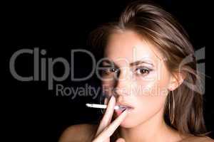 portrait of the beautiful young woman with a cigarette 3