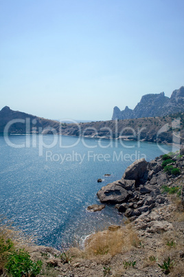 Mountains, sky, sea. Ukraine. Southern coast of Crimea.