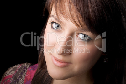 portrait of the young beauty woman. Isolated on black portrait of the young beauty woman. Isolated on black
