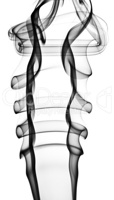 Abstract dark smoke. Isolated on a white background