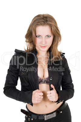 Portrait of the young beauty woman. Isolated