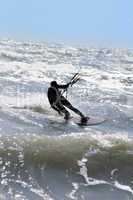 Silhouette of kite surfer