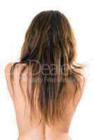 Back and long hair of the beautiful girl