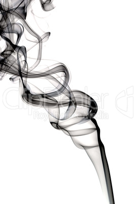 Abstract dark smoke. Isolated on white background