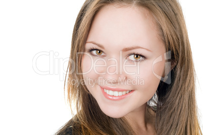 Portrait of the smiling pretty girl. Isolated