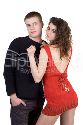 Attractive young couple. Isolated on white background Attractive young couple. Isolated on white background