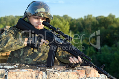 Portrait of sniper
