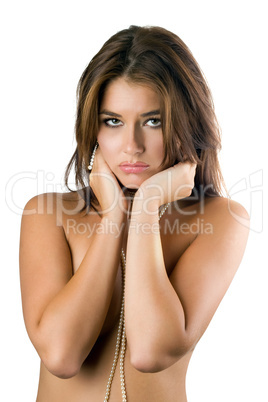 Portrait of sulking young woman