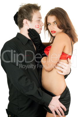 Portrait of the sexy playful young couple