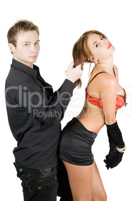 Young impassioned couple