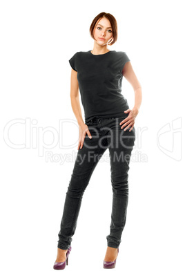 Pretty girl in a grey jeans Pretty girl in a grey jeans