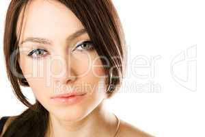 Closeup portrait of a beautiful young woman