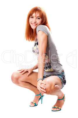 Cheerful red-haired girl