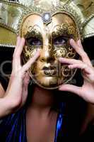 girl in a Venetian mask