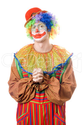 Portrait of a pensive clown