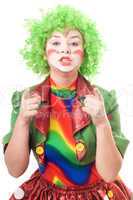 Portrait of female clown