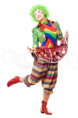 Happy posing female clown