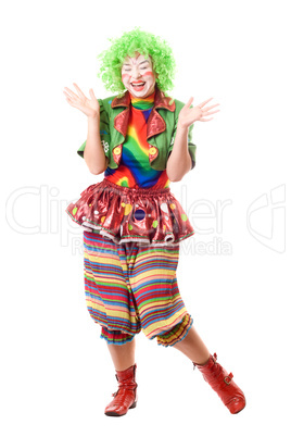 Laughing female clown