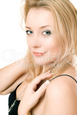 Closeup portrait of a sexy young blonde