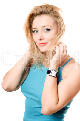 Portrait of a smiling pretty blonde. Isolated Portrait of a smiling pretty blonde. Isolated
