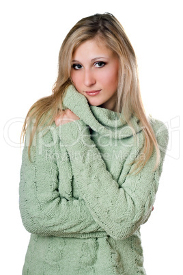 Young blonde in sweater