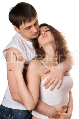 Man and woman hugging