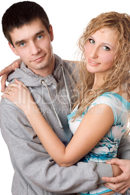 young attractive hugging couple