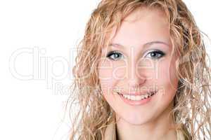 pretty cheerful blond woman