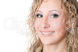 joyful smiling blond woman