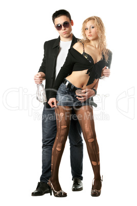 Attractive young couple. Isolated