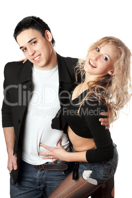 Portrait of cheerful young couple