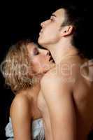 Portrait of a passionate young couple. Isolated