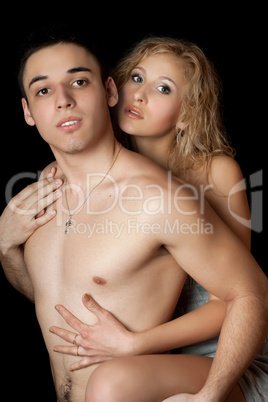 Beautiful loving young couple. Isolated