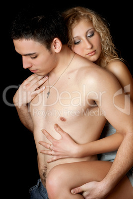 Portrait of attractive loving young couple