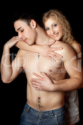 Portrait of happy loving young couple