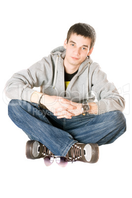 Smiling young man. Isolated on white