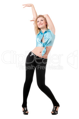 young cheerful blond woman