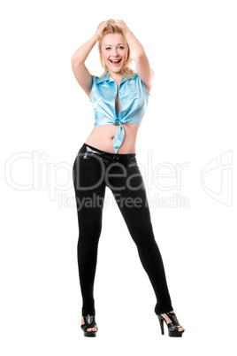 young cheerful blond woman