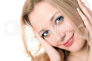 cheerful young blond lady