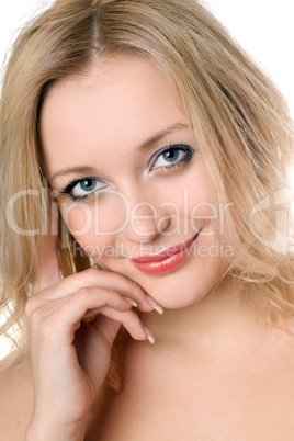 beautiful smiling blond woman