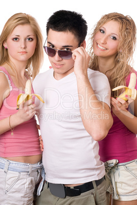 Portrait of three pretty young people