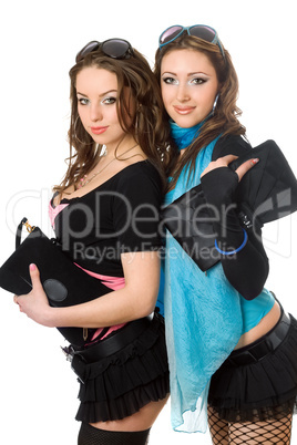 Portrait of two smiling attractive young women
