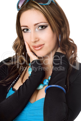 Closeup portrait of pretty young woman