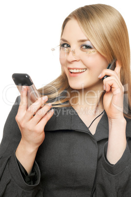 Close-up portrait of smiling young blonde