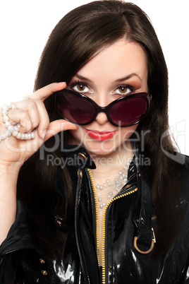 Portrait of attractive young woman. Isolated Portrait of attractive young woman. Isolated