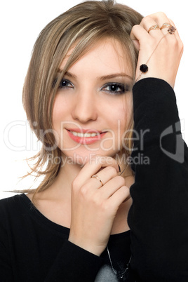 Portrait of a pretty playful young woman