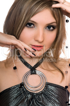 Portrait of a playful pretty young woman. Isolated