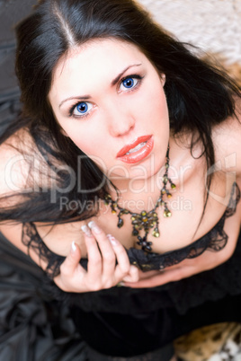 Close-up portrait of a attractive brunette