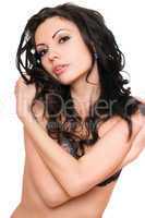 Portrait of pretty sensual young brunette